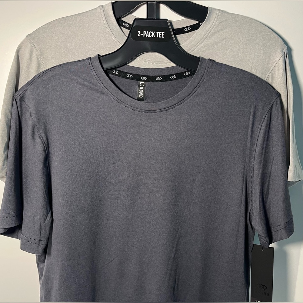 LEG3ND Super Soft Light Weight Stretch Moisture Wicking ShortSleeve Tees 2pc set - Picture 2 of 11